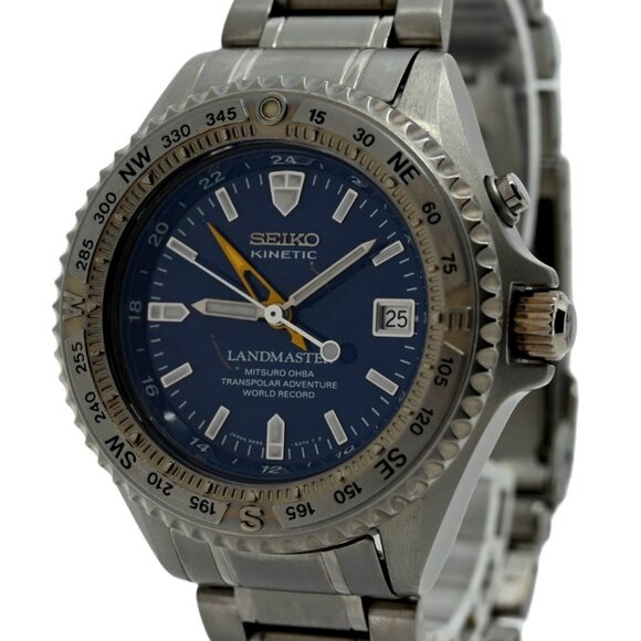 Seiko Kinetic 41mm Titanium WatchSBCW009 Mitsuro Ohba Landmaster - Picture 1 of 9